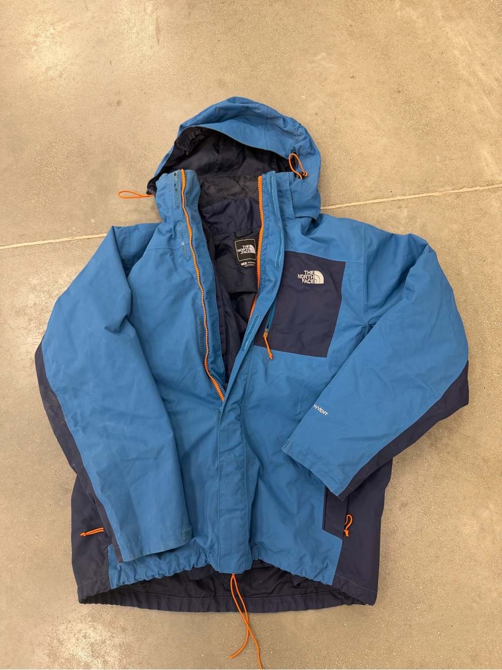 The North Face Two-Tone Blue Hooded Ski Jacket